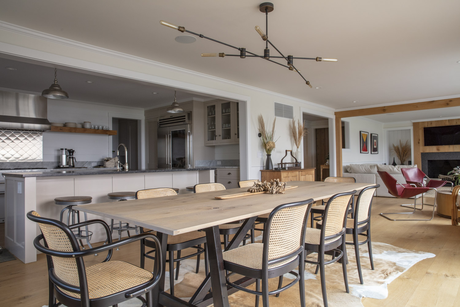 Water Hole blue door welcomes you. Build by Bruce Helier Builders.